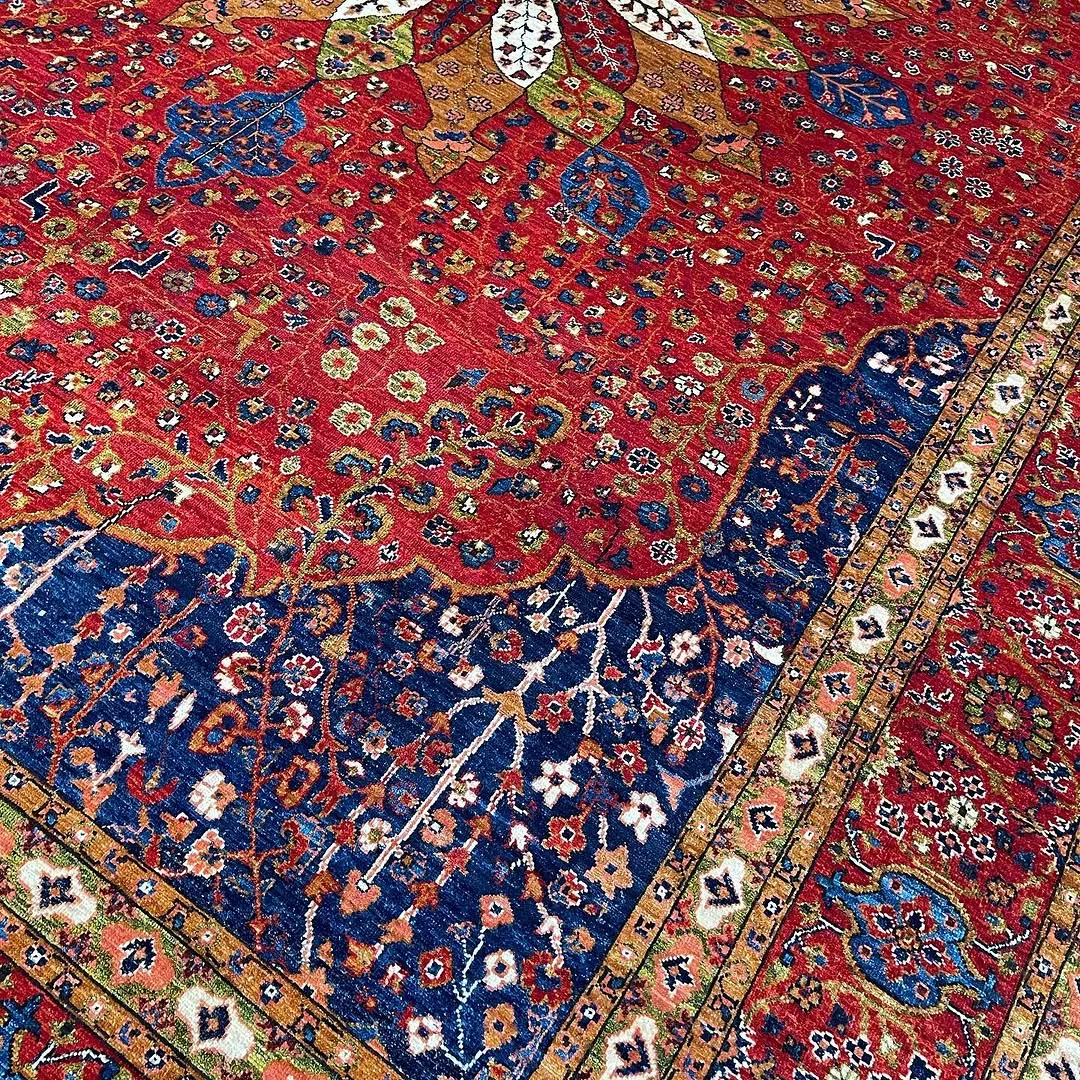 Red Medallion Floral Carpet