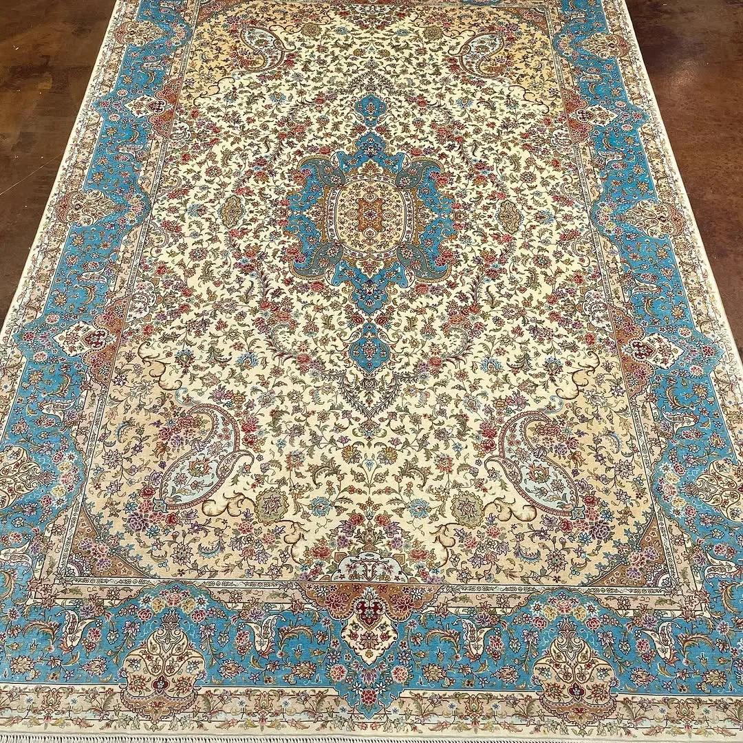 Sky-Blue Medallion Carpet