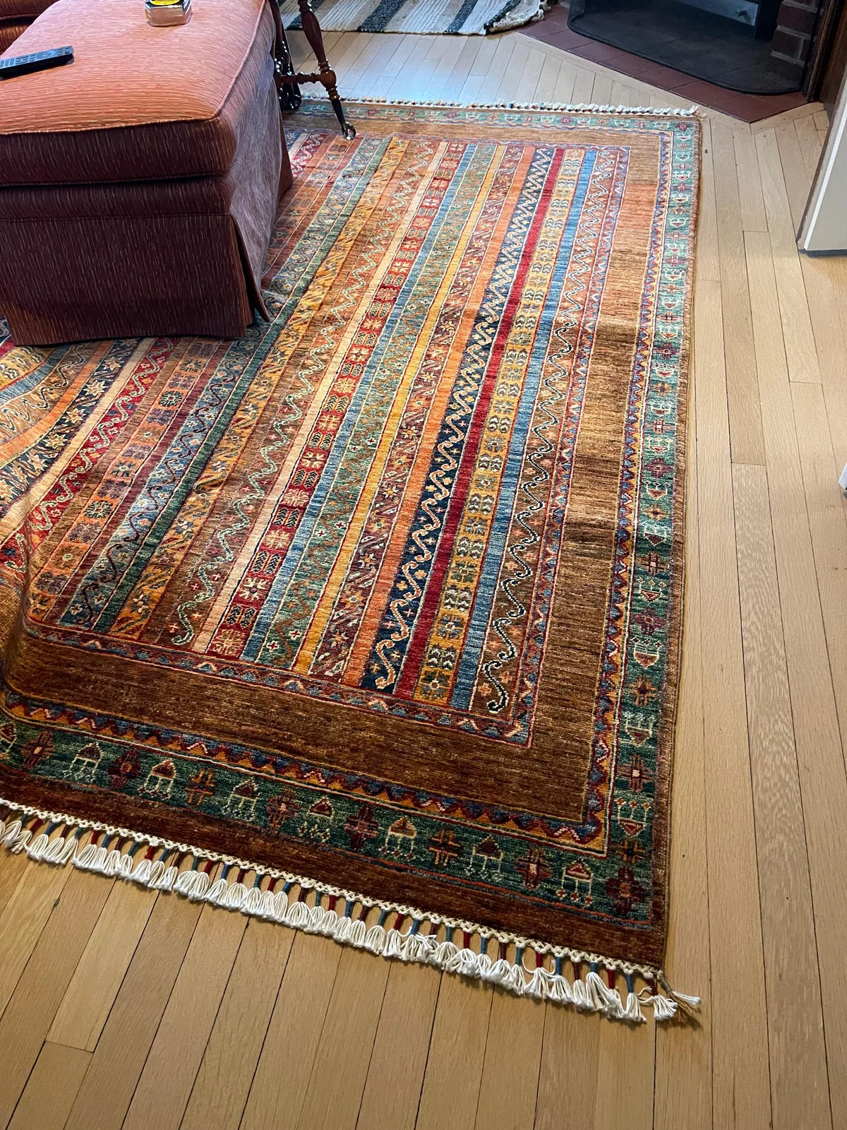 Golden Shawl-Stripe Carpet