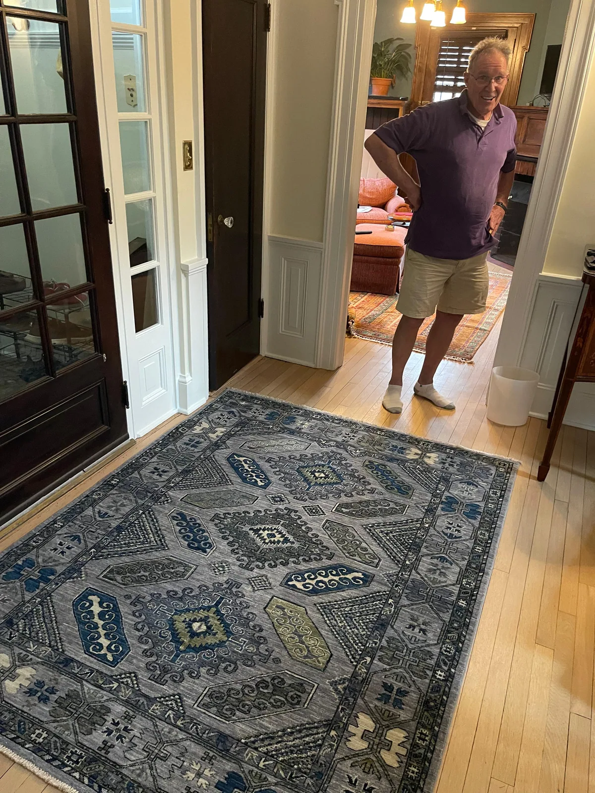 Smoke-Blue Kazak Carpet