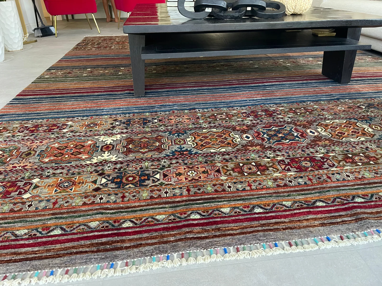 Crimson Shawl-Stripe Carpet